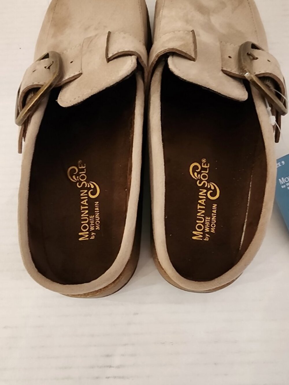 New Mountain Sole by White Mountain Comfort Buckle Clog - Tan - Size 9 - Picture 7 of 8